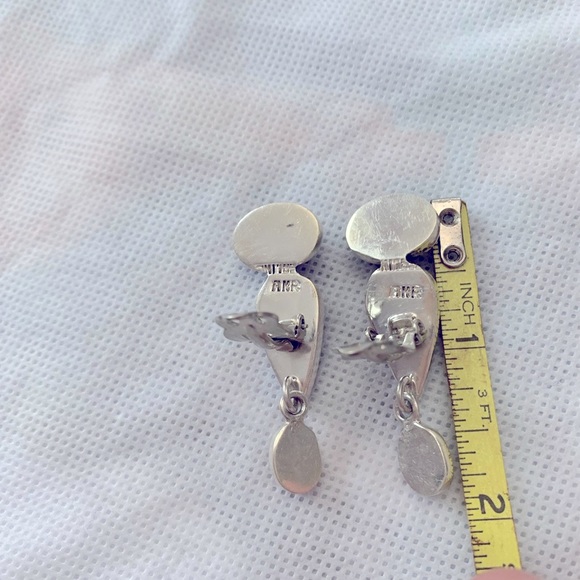 VTG Any Kahn Russell Sterling Silver Amethyst And Topaz Click Earrings NWOT - Picture 4 of 8